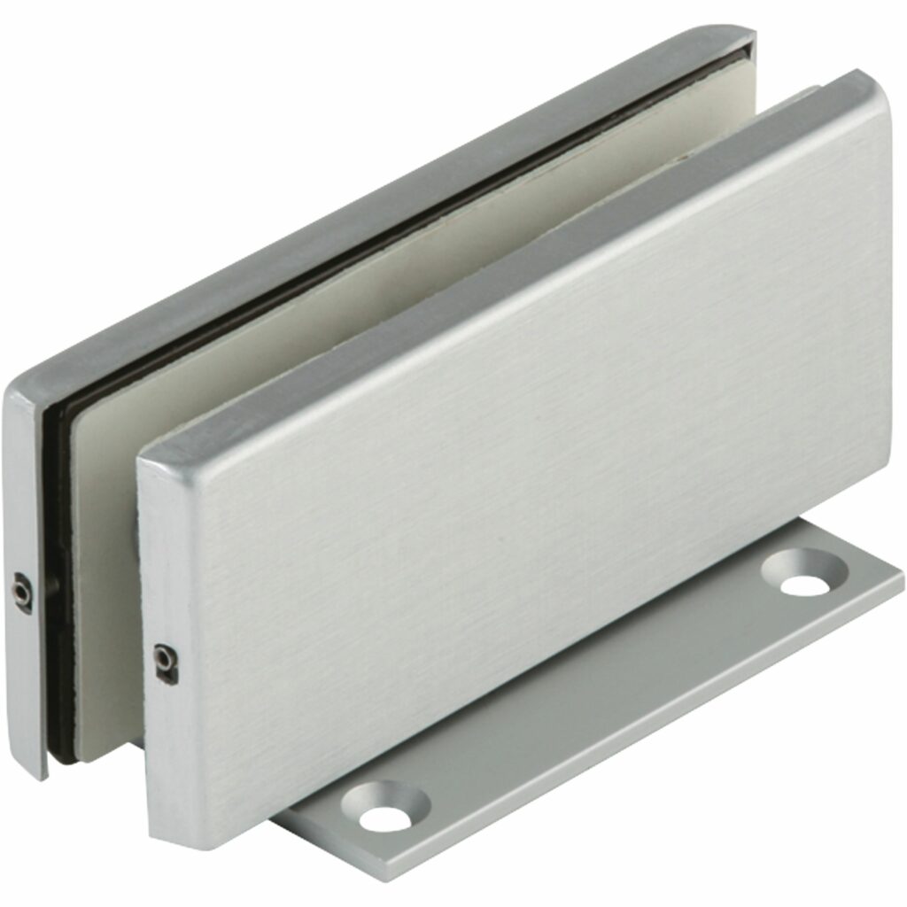 Dorma Seitenteilverbindung mit Montageplatte für 10 und 12 mm Glas, Leichtmetall Sonderfarbe pulverbeschichtet (399) - P 000, 01.153.399
