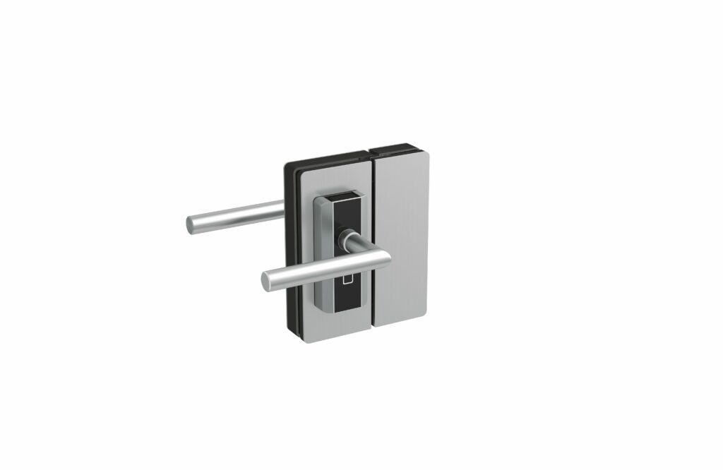 Dorma c-lever compact K6, eletronischer Türbeschlagleser mit integrierter Kupplung, Typ 2725 schwarz, mit beidseitigem Rosettendrücker HL E1400F, Grundteil (000), 11.662.000