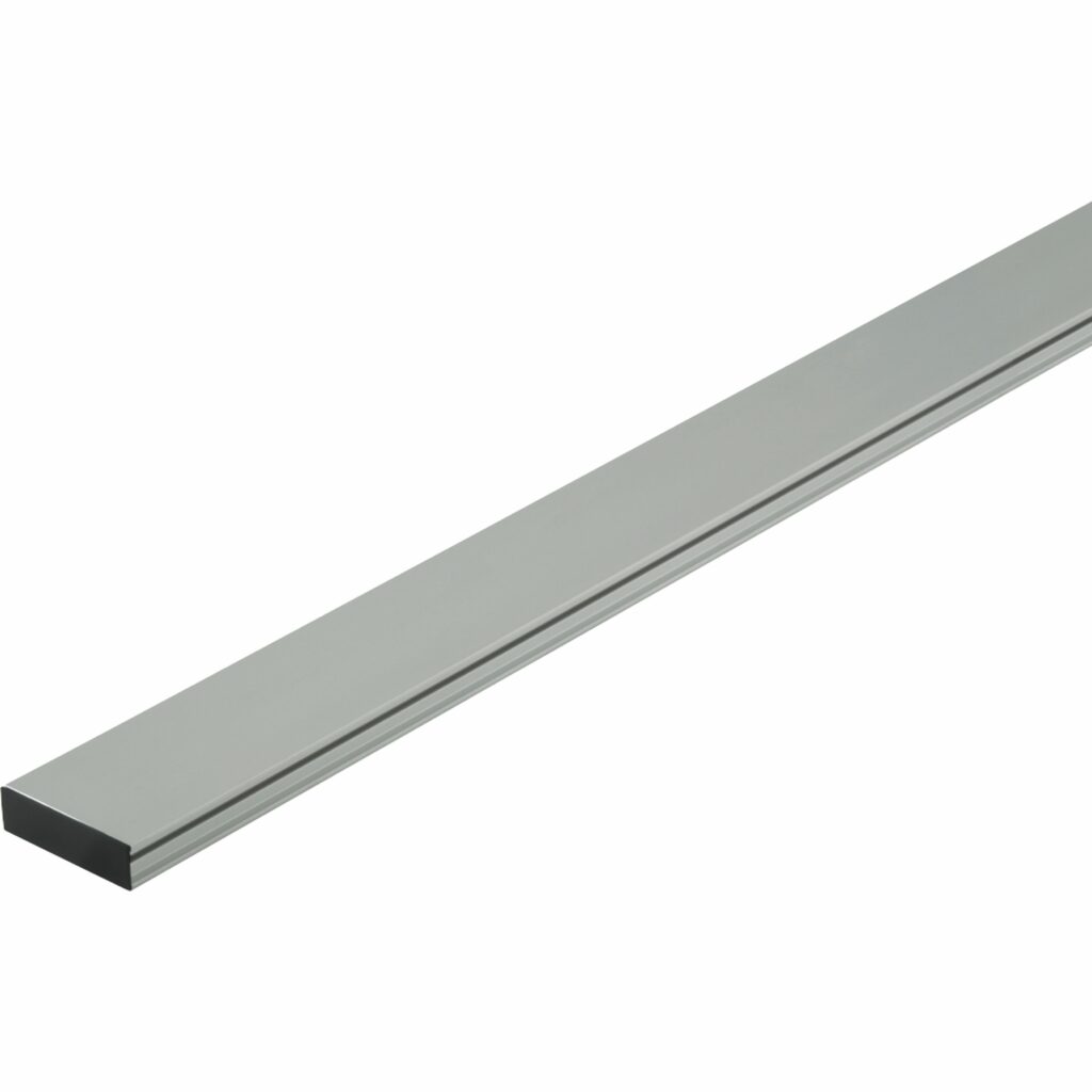 Dorma Türschiene mit beidseitigem Abschluss für 10 mm Glas, Lagerlänge 834 mm, Leichtmetall Sonderfarbe pulverbeschichtet (399) - P 000, 12.122.399