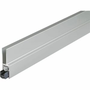Dorma Türschienen mit PVC-Dichtung, 834 mm, links, für 10 mm Glas, Leichtmetall Silber eloxiert (150) - Silber N 600 ST, 12.212.150