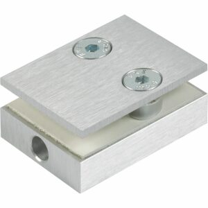 Dorma Gegenkasten LM, auf Glasbohrungen zu Feststellriegel 12.315, für 10 mm Glas, Leichtmetall Silber eloxiert (150) - Silber N 600 ST, 12.316.150